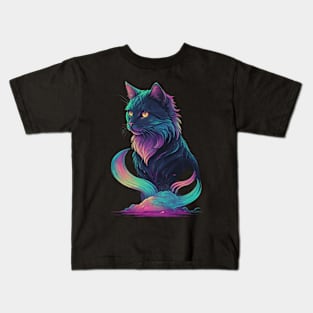 neon cat Kids T-Shirt